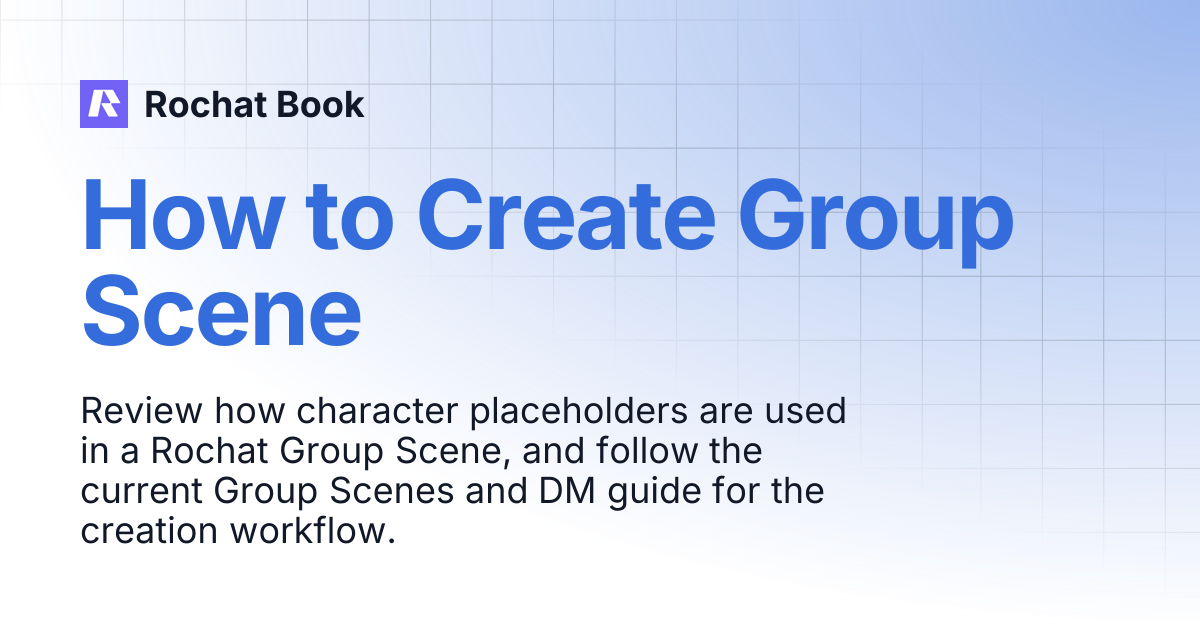 How to Create Group Scene | Rochat Book